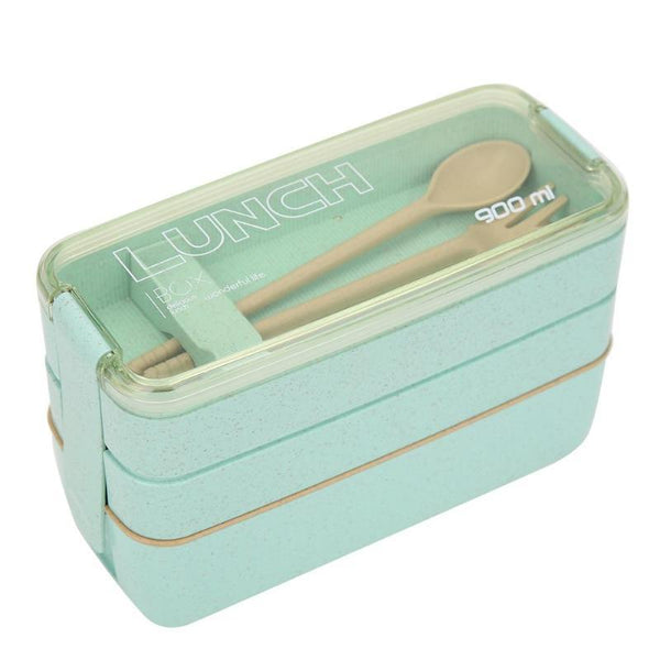 Japanese Style Organic Lunch Boxes With Flatware