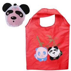 Cute Animals Reusable Grocery Shopping Bags (Fits In Pocket, Heavy Duty, Washable, and Lightweight)