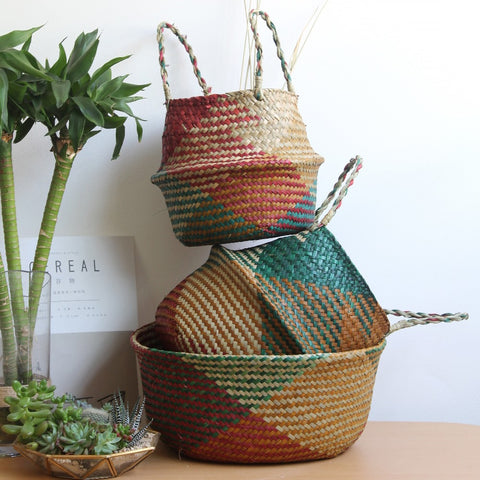 Natural Seagrass Basket - Laundry Basket, Flower Basket, Vase, Home Decor