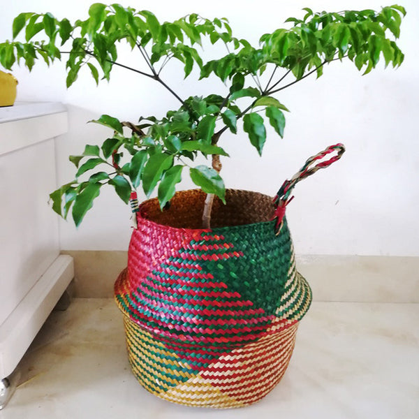 Natural Seagrass Basket - Laundry Basket, Flower Basket, Vase, Home Decor