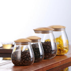 Multipurpose Airtight Glass Jars With Bamboo Lid