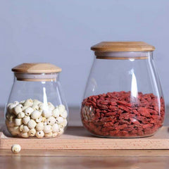 Multipurpose Airtight Glass Jars With Bamboo Lid