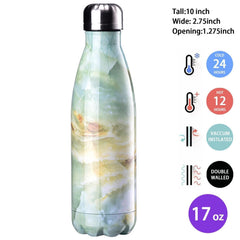 Stainless Steel Water Bottle Leak-Proof and Vacuum Insulated (500ml/16oz)