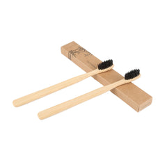 EcoXCulture Bamboo Toothbrush With Charcoal Soft Bristle Super Teeth Whitening Power