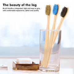 EcoXCulture Bamboo Toothbrush With Charcoal Soft Bristle Super Teeth Whitening Power