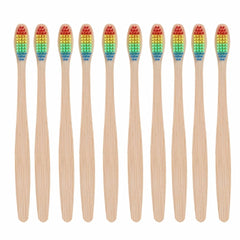 EcoXCulture Rainbow Bamboo Toothbrush - Soft Bristle, Teeth Whitening Mechanism