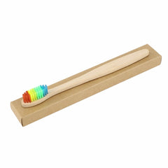 EcoXCulture Rainbow Bamboo Toothbrush - Soft Bristle, Teeth Whitening Mechanism