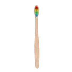 EcoXCulture Rainbow Bamboo Toothbrush - Soft Bristle, Teeth Whitening Mechanism