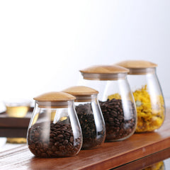 Multipurpose Airtight Glass Jars With Bamboo Lid