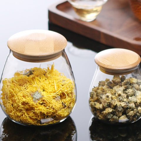 Multipurpose Airtight Glass Jars With Bamboo Lid