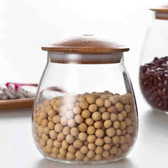 Multipurpose Airtight Glass Jars With Bamboo Lid