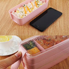 Japanese Style Organic Lunch Boxes With Flatware