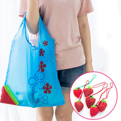 Fruit Flower Reusable Grocery X-Large Bags Cute Designs, Foldable to Fit In Pocket, Machine Washable