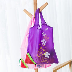 Fruit Flower Reusable Grocery X-Large Bags Cute Designs, Foldable to Fit In Pocket, Machine Washable