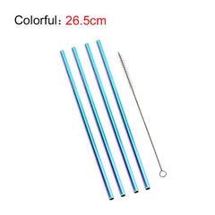 EcoXCulture's Reusable Straight Stainless Steel Straws Kit with Cleaner Brush