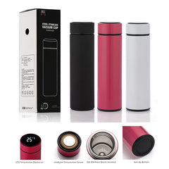 Smart Stainless Steel Water Bottle With LCD Touch Screen