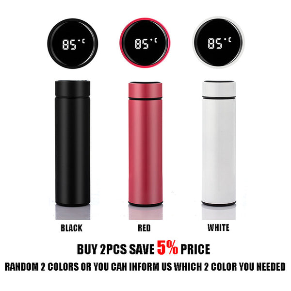 Smart Stainless Steel Water Bottle With LCD Touch Screen