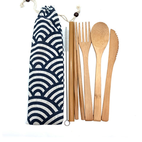 Bamboo Cutlery Set Portable Utensils Reusable Kit