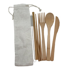 Bamboo Cutlery Set Portable Utensils Reusable Kit