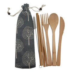 Bamboo Cutlery Set Portable Utensils Reusable Kit